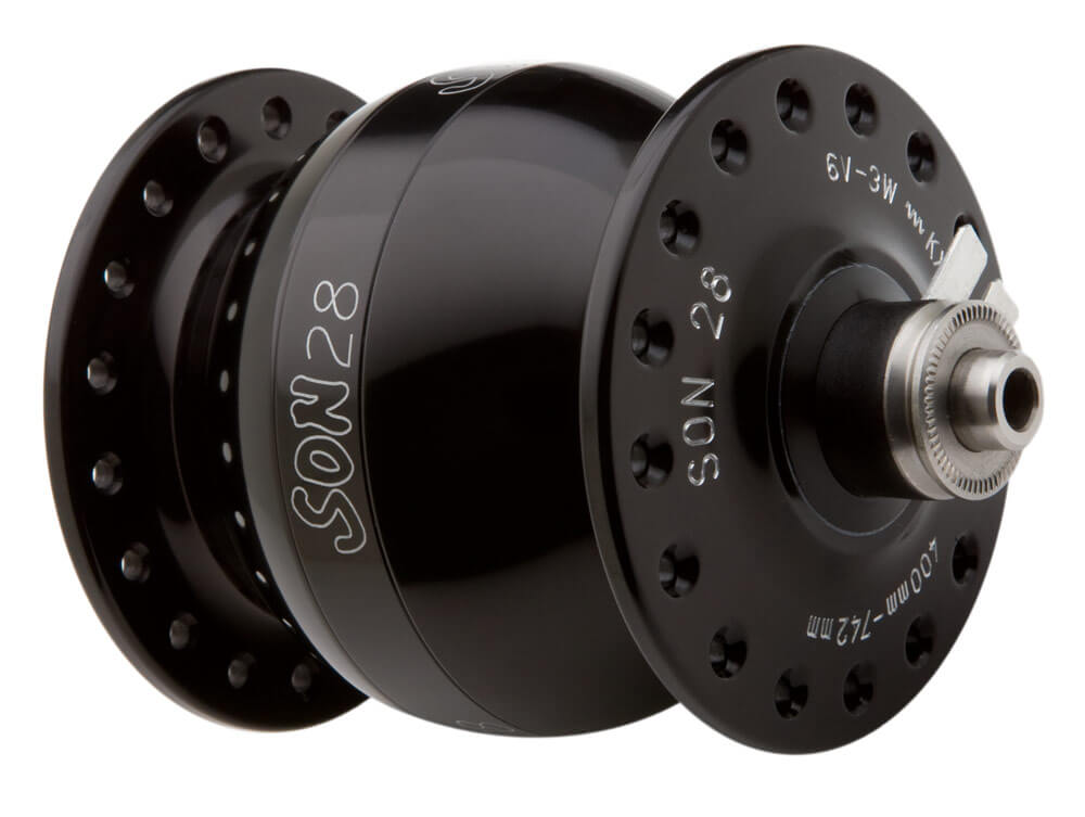 SON 28 12 Dynamo Moyeu - 6 Trous - 12x110mm Road Boost - noir anodisé -  BIKE24